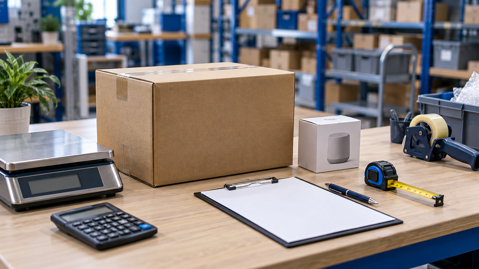 A packaged sample, scale and measuring tools beside a shipment review record